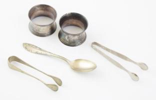 2 db alpakka szalvétagyűrű + 2 cukorfogó