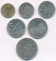 Szerbia 2000-2004. 50p-20D (6xklf) T:XF,VF Serbia 2000-2004. 50 Para - 20 Dinara (6xdiff) C:XF,VF