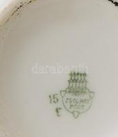 2 db Zsolnay porcelán bögre. Matricás, jelzett, apró pattogzással 10 cm