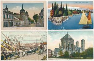 13 db RÉGI külföldi város képeslap vegyes minőségben / 13 pre-1945 European town-view postcards in mixed quality