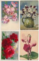 30 db RÉGI virágos üdvözlő motívum képeslap / 30 pre-1945 flower greeting motive postcards