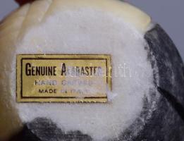 Bagoly figura, faragott alabástrom d: 7 cm