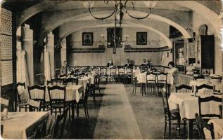 1912 Petrinya, Petrinja; Gradsko svratiste, Restauracija S. Radic / Városi vendéglő, étterem belső / restaurant, interior (b)