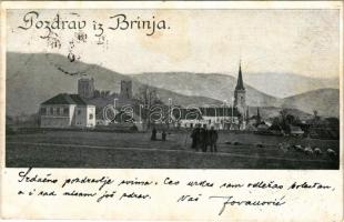 1900 Brinje, látkép, templom, várrom / general view, church, castle ruins (fl)