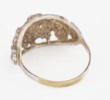 9K fehérarany (Au) gyűrű, virágos jelzett br 2,9 g , m: 55