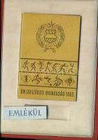 1965. BM. Országos Bajnokság aranyozott szögletes plakett, hozzátartozó Emlékül táblácskával, eredeti díszdobozban T:1