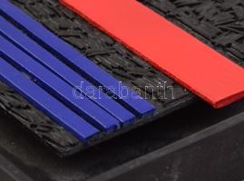 Kolozsvári Sándor (1956-2012): Geometrikus kompozíció- Vegyes technika, applikáció, fa, jelzett a há...