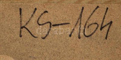 Kolozsvári Sándor (1956-2012): Geometrikus kompozíció- Vegyes technika, applikáció, fa, jelzett a há...