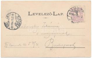 1899 (Vorläufer) Lugos, Lugoj; Honvéd laktanya, Amigo kávéház, Római katolikus templom / Honvéd-Kase...