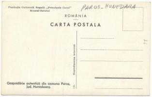 Páros, Paros; Gospodarie autentica din comuna Paros, jud. Hunedoara. Fundatia Culturala Regala "...