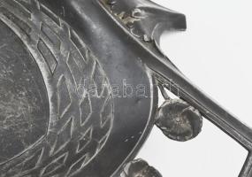 Szecessziós ón kínáló tál. ca 1900. 41x24 cm