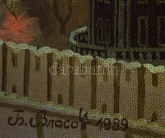 Olvashatatlan cirill betűs jelzéssel, feltehetően szovjet festő: Novogyevicsij-kolostor Moszkva, 198...