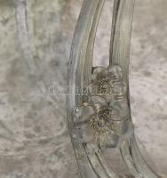 Szecessziós ón kínáló tál. ca 1900. Jelzett 45x22 cm