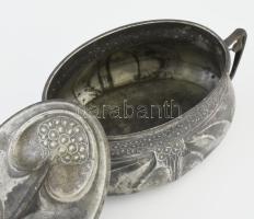 Szecessziós ón cukordoboz. ca 1900.17x9 cm