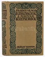 Fraknói Vilmos: Egyháznagyok a magyar középkorból. Bibliotheca Vitae - Az Élet Könyvei. Bp., 1916, ,,Élet&quot; Irodalmi és Nyomda R.T., 2 sztl. lev.+ 336+(2) p. A kötésterv és a címlap Zádor István munkája. Kiadói egészvászon-kötés, nagyrészt jó állapotban.