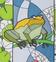 Kun Sarolta (1990-): Békák, vegyes technika, papír, jelzett, 40×30 cm