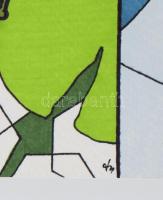 Kun Sarolta (1990-): Békák, vegyes technika, papír, jelzett, 40×30 cm