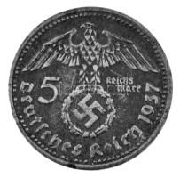 Német Harmadik Birodalom 1937D 5M fém minipénz "Paul von Hindenburg" T:XF,VF
German Third...