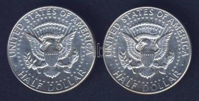 USA 1966-68. 1/2$ Ag "Kennedy" (2x) T:2