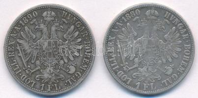 Ausztria 1880. 1Fl Ag + 1890. 1Fl Ag T:XF,VF patina 
Austria 1880. 1 Florin Ag + 1890. 1 Florin Ag ...