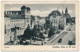 1941 Kassa, Kosice; Színház, Dóm és Fő utca / theatre, cathedral and main street