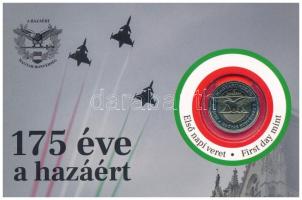 2023. 100Ft "175 éves a Magyar Honvédség" első napi veret sorszámozott emléklapon "10438" T:UNC