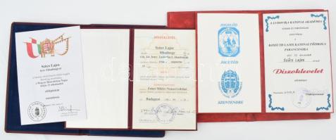 1996-2006 Ludovika gyémántdiploma és 50 éves díszoklevél, valamint századosi előléptető okmány