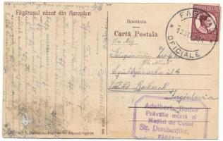 1931 Fogaras, Fagaras; Fogarasul vazut din Aeroplan / légi felvétel / aerial view (ázott sarkak / we...