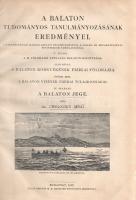 Cholnoky Jenő:  A Balaton jege. (A Balaton tudományos tanulmányozásának eredményei, I. kötet, 5. rész, 4. szakasz.) Budapest, 1907. Magyar Földrajzi Társaság (Hornyánszky Viktor ny.) 103 + [1] p. + 21 t. (egy dupla oldalas). Egyetlen kiadás. A Balaton 1891. évi rekord alacsonyságú vízállása aggasztó mértékű hínárosodáshoz vezetett, ezt elhárítandó pedig egy geológusokból álló tudóscsoportot állítottak fel, idősebb Lóczy Lajos geológus kezdeményezésére. A kutatás nyomán egész monográfia-sorozat született. Kötetünk Cholnoky Jenő geológus hidrogeológiai kutatásait közli, oldalszámozáson belül szövegközti fényképekkel, ábrákkal gazdagon illusztrálva. (A Balaton tudományos tanulmányozásának eredményei. I. kötet, 4. rész.) Aranyozott gerincű korabeli félvászon kötésben. Jó példány.