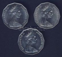 Ausztrália 1977-82. 50c 3klf db "Ezüstjubileum, Károly és Diana, Nemzetközösségi Játékok" ...