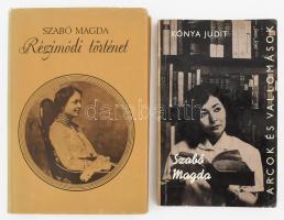 2 db Szabó Magdával kapcsolatos könyv: Szabó Magda: Régimódi történet. Regény. Bp.,1977,Szépirodalmi. Első kiadás. Kiadói egészvászon-kötés, kiadói papír védőborítón apró szakadásokkal. + Kónya Judit: Szabó Magda alkotásai és vallomásai tükrében. Bp.,1977,Szépirodalmi. Kiadói papírkötés, volt könyvtári példány.