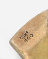 Aranyozott ezüst (Ag) bross, markazitokkal, tenyésztett gyönggyel, jelzett, bruttó: 9,2g