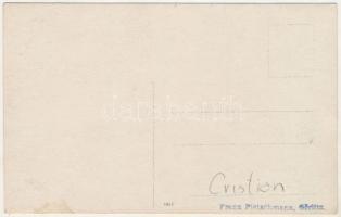 Keresztényfalva, Neustadt, Cristian; látkép, Evangélikus vártemplom / general view with Lutheran chu...