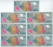 Románia 1999. 2000L "Napfogyatkozás" (7x) T:F Romania 1999. 2000 Lei "Solar Eclipse&q...