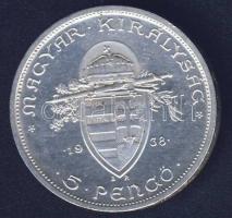 1938. 5P Ag "Szt.István" T:2 ph