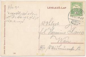 1911 Szászsebes, Mühlbach, Sebes; Kleiner Platz / Kis tér, Johann T. Gross üzlete, étterem. Johann R...