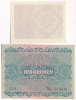 Ausztria 1922. 2K + 100K "1279 610036" T:UNC
Austria 1922. 2 Kronen + 100 Kronen "12...