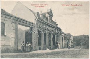 Alsórákos, Ratsch, Racos; Fő utca, Friedmann Áron üzlete és saját kiadása / main street, publisher's shop (tűnyomok / pin marks)