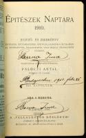 Építészek Naptára 1910. Jegyző- és zsebkönyv építészek, építőmesterek, építővállalkozók s általában az építészettel foglalkozók, vagy iránta érdeklődők számára. Szerk.: Palóczi Antal. XIV. évf. Bp., 1910, ,,Vállalkozók Közlönye&quot;. Kiadói egészvászon-kötés, Dárday Aladár-kötés, kopottas borítóval, korabeli tulajdonosi névbejegyzéssel.