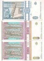 Románia 1992. 500L "A.0010 995346" + 1993. 1000L (2x) sorszámkövetők (G.0004 558336- 55833...