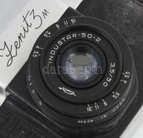 cca 1960-1970 Zenit 3M szovjet fényképezőgép, 35mm filmformátum, Industar-50 50mm f/3.5 objektívvel,...