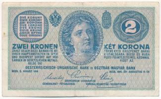 1914. 2K &quot;C 1471 790482&quot; T:F Hungary 1914. 2 Korona &quot;C 1471 790482&quot; C:F  Adamo K5/2, Krause P#17