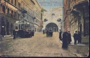 Trieste Montuzza path with tram