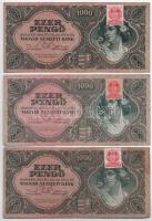 1945. 1000P (7x) mindegyik "MNB" bélyeggel T:F
Adamo P22e