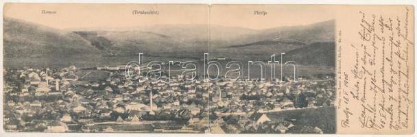 1906 Pljevlja, Totalansicht / 2-tiled folding panoramacard. Verlag von Lazar A. Zivkovic (torn at fold)