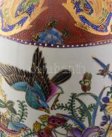 Gazdag festésű japán padlóváza, jelzett, m: 59 cm /// KIZÁRÓLAG SZEMÉLYES ÁTVÉTEL, NEM POSTÁZZUK / O...