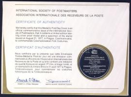 Csehszlovákia 1977. "Népviselet" a Postamesterek gondozásában kiadott Ag emlékérem 20g érm...