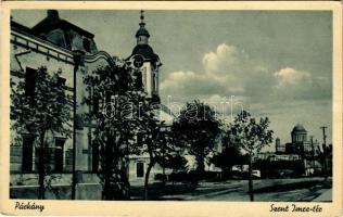 1940 Párkány, Parkan, Stúrovo; Szent Imre tér, templom, esztergomi bazilika / square, church, basilica in Esztergom (EK)