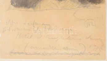 Rippl-Rónai József (1861-1927): Hölgy kalapban (Mrs. Hartmann), Vevey, 1915. Ceruza, akvarell, papír...