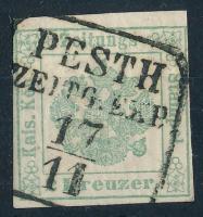 1853 2kr hírlapilleték bélyeg ritka "PESTH / ZEITG. EXP." bélyegzéssel